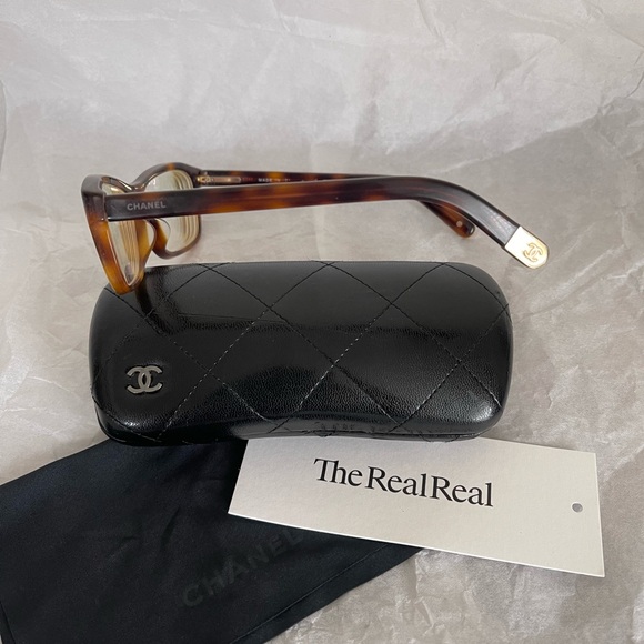 Chanel reading Glasses brown clear CC logo bendable links Case Frames Eyeglasses - Picture 2 of 14